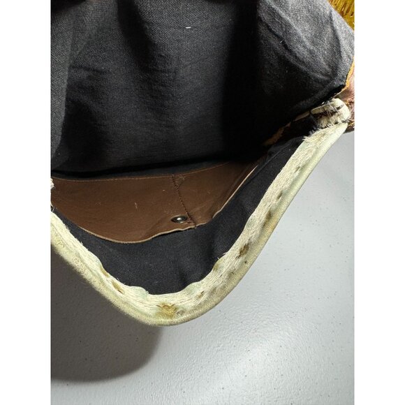 Cowhide Small Crossbody Purse Brown Gold Accents Hand Made In The USA - Picture 6 of 6